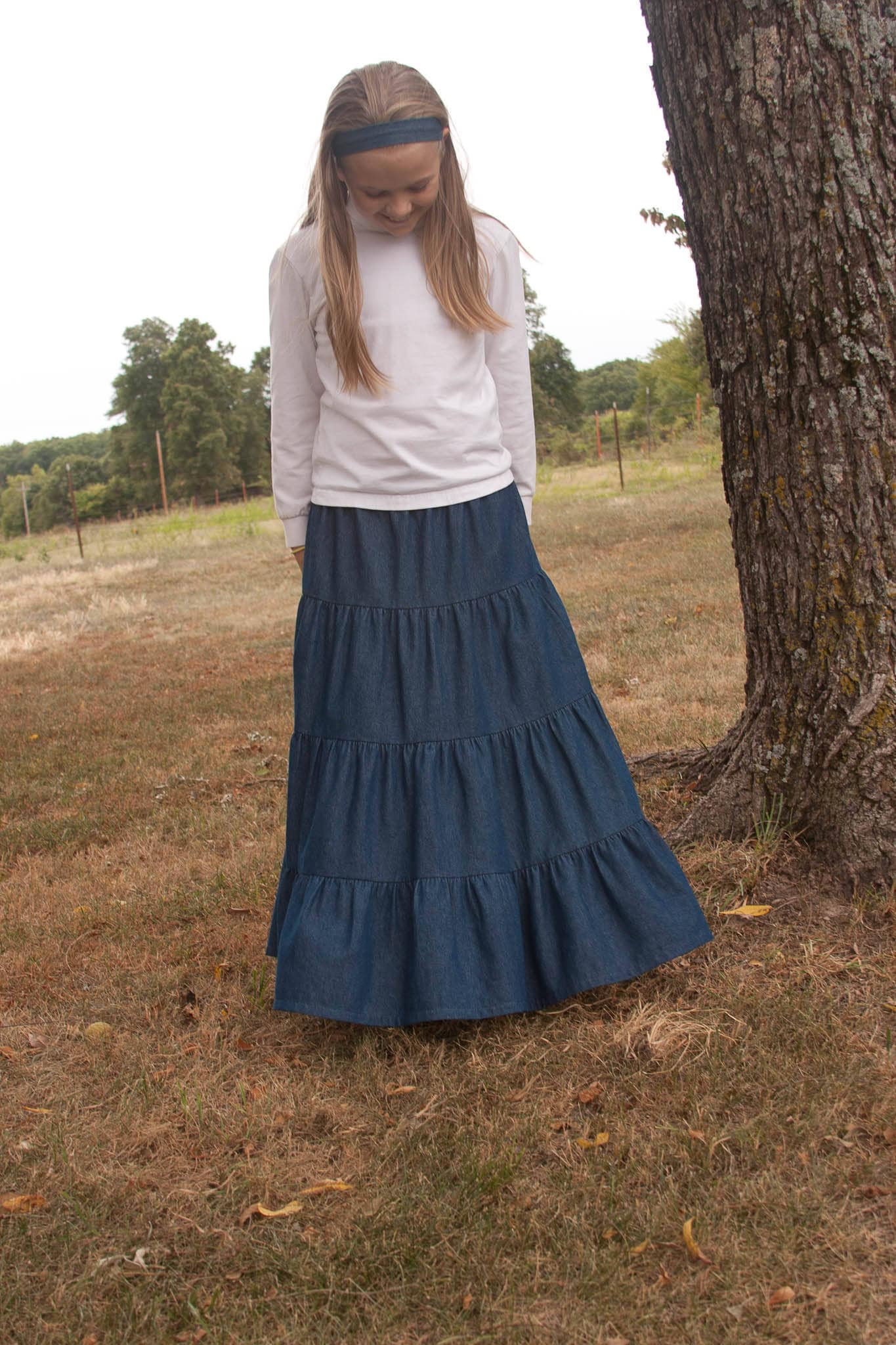 modest denim skirts 