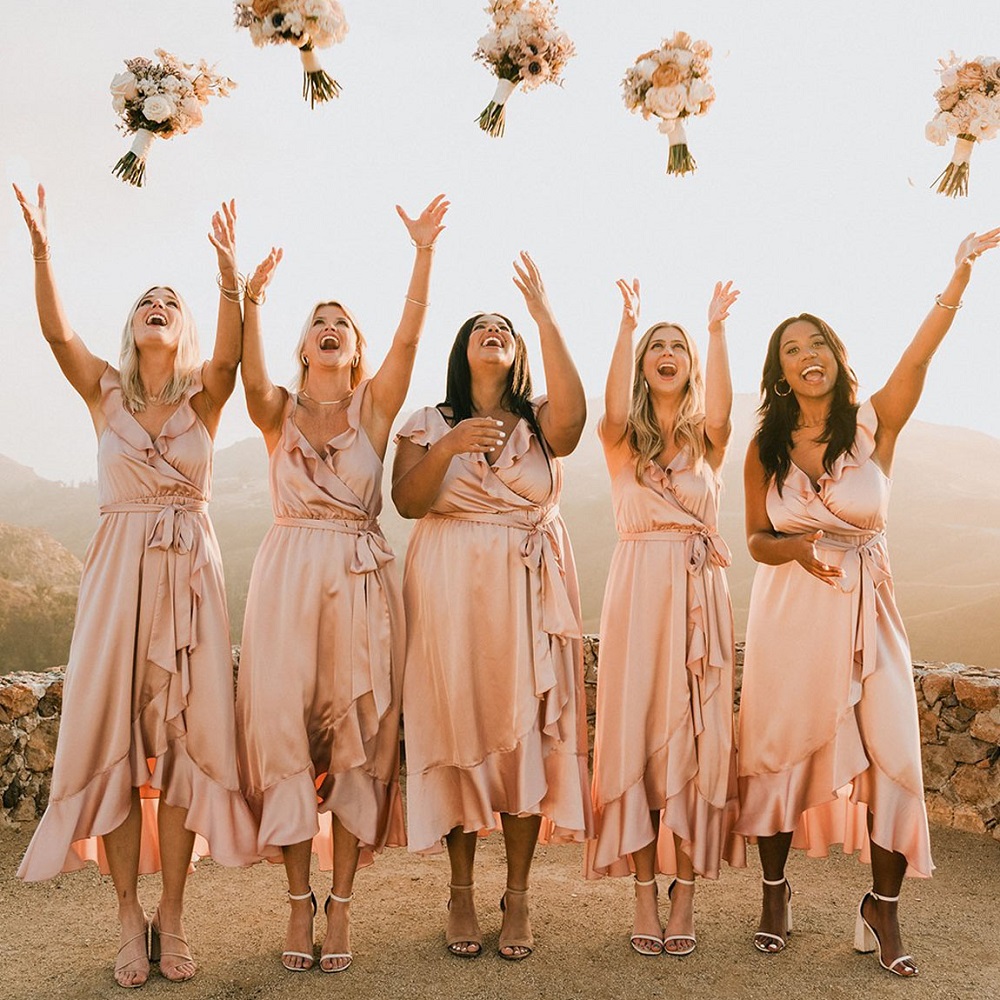 patterned bridesmaid dresses